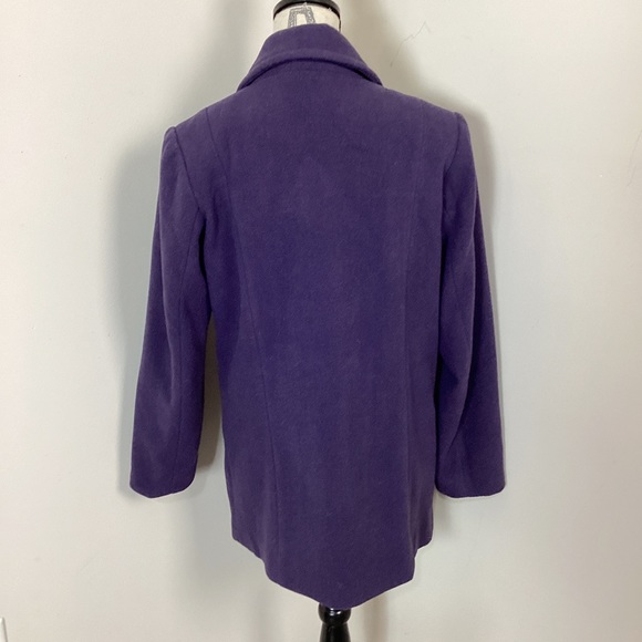 Centigrade Women’s Purple Wool Double Breasted Pea Coat 🧥 Jacket Long Sleeves - Picture 4 of 5